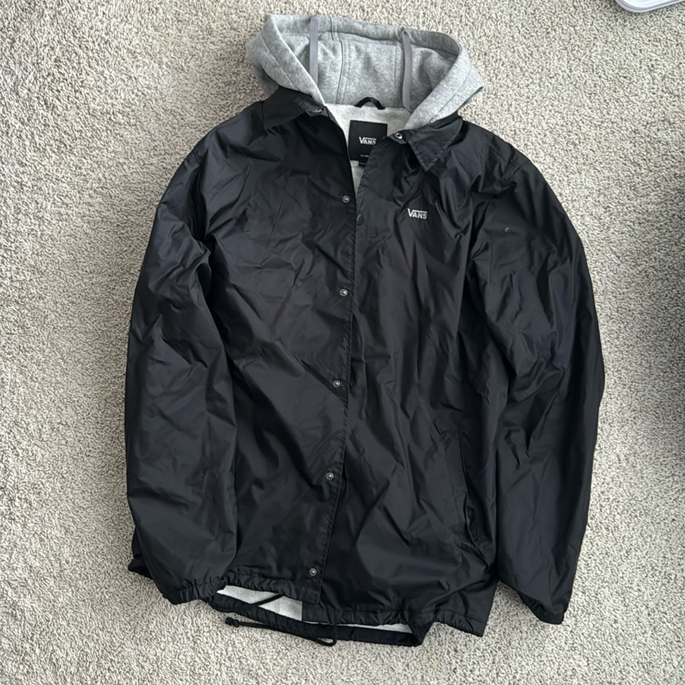 Vans Men’s Black XL Fleece Lined Coach Hooded Jacket